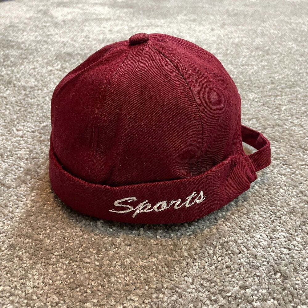 Ubranded Sports Logo Toque Hat Adult One Size Adjustable Red Brimless Cap
